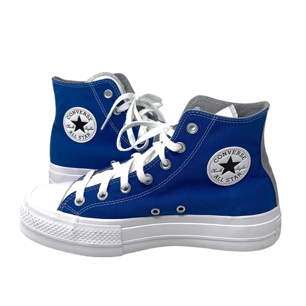 Converse Ctas Lift Platform Shoes Hi Canvas Black Gray Women Custom 171209C-WBGW